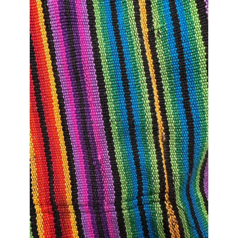 Vintage 1980’s Carolene De Mesilla Woven Striped Fringe Kimono Poncho Jacket - Picture 6 of 9